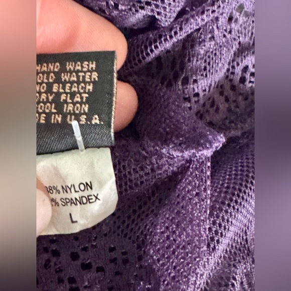 Only Hearts So Fine Scallop Lace Bralette Purple Heart Size L Sheer Lace NWT - Picture 6 of 10